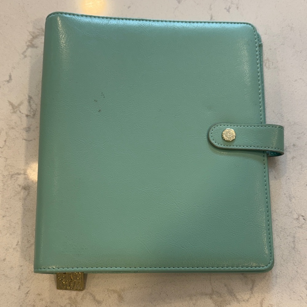 Carpe Diem Faux Leather Teal Planner Agenda Organizer Binder A5